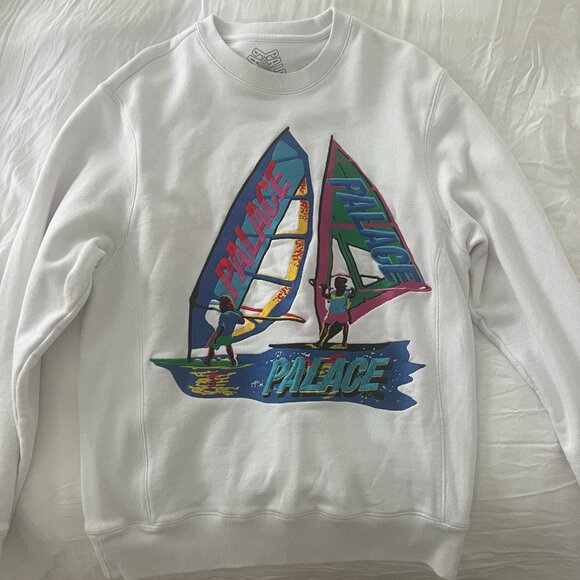 Palace Tri-Sail Crewneck - White